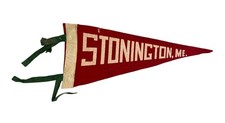 Vintage Stonington Maine Pennant 11 Inch Travel Souvenir picture