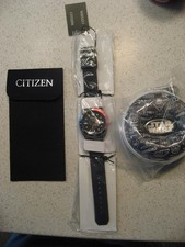 2026 SDCC Citizen Eco-Drive Star Wars Darth Vader Chrome Leather Wristband LE50 picture