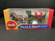 Vintage 1997 ERTL Coca-Cola Die Cast Metal Horse & Wagon Christmas NEW In Box picture