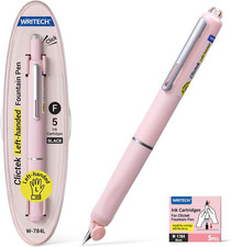 Left Handed Fountain Pen: Fine Retractable Black Ink Clictek picture