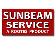 SUNBEAM SERVICE A ROOTES PRODUCT METAL DISPLAY SIGN.ROOTES GROUP,ROOTES MOTORS. picture