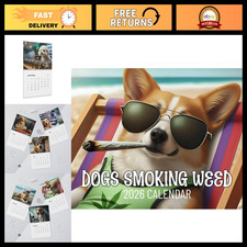 Funny Dogs Smoking Weed 2026 Wall Calendar - 14