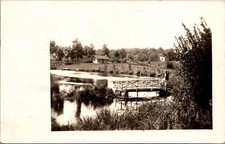 RPPC Scenic View Bridge over Pond Hillsdale Michigan 1935 Postmarked picture