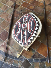 African Masaai Shield 19” x 13” and two 33” spear points From Kenya picture