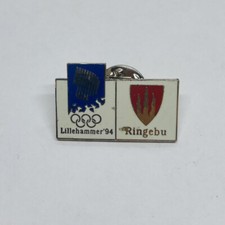 Rare 1994 Norway Ringebu Lillehammer Olympic Pin Brass Enamel Badge 20 picture