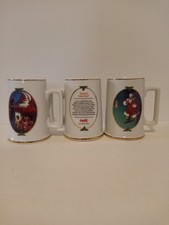 Vtg 1996 Coca-Cola Santa Christmas Coffee Cup Mugs Collector's Edition Set Of 3 picture