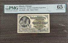 US 1893 Handel Columbian Exposition Ticket PMG 65 EPQ  picture