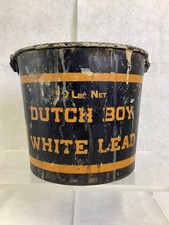 Dutch Boy White Lead Paint Bucket 50lbs with original Factory Batch Code picture