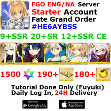 [ENG/NA][INST] FGO / Fate Grand Order Starter Account 9+SSR 190+Tix 1500+SQ #HE6 picture