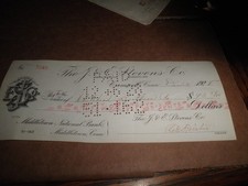 Nice old original J. & E. Stevens Co. old Check c. Dec 3. 1928 picture