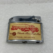 Vintage Advertising Lighter Ellsworth Bros Truck Line Stroud Oklahoma Crown picture