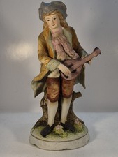 Napco Classic Gallery Collection Colonial Man with Lute/Mandolin Figurine C-6641 picture
