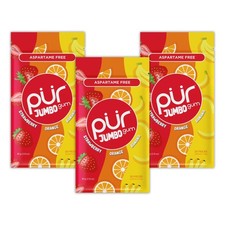 PUR Jumbo Gum | Aspartame Free Chewing | 20 Count (Pack of 3), Fruit Mix picture