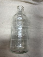 Vintage Pepsi Pepsi-Cola 10 Oz Clear Glass Embossed Bottle 2 Different Sides picture