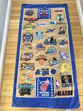 A Jay Franco &Sons 1990’s NBA Teams Beach Towel Some Older Logos 27”x54” Cotton picture