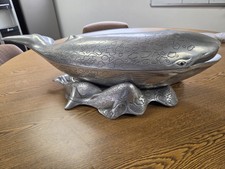 Vintage 1979 Arthur Court Aluminum Whale Tureen Ice Bucket Large Wine Cooler... picture