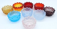 Vintage Glass Sawtooth English Hobnail Open Salt Dip picture