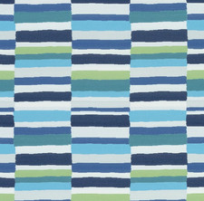 Thibaut Outdoor Woven Block Stripe Fabric- Carnivale / Blue Green 1 yd W74686 picture