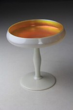 Vintage Steuben Art Glass Gold Aurene Calcite Compote #5066 picture