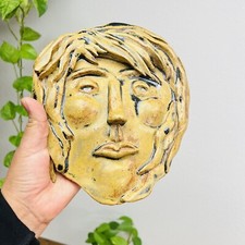 Gorgeous Art Studio Pottery Wall Face Mask John Lennon Looking picture
