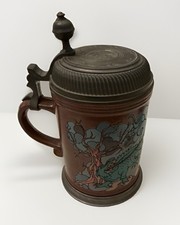 Gerz Patronat St. Georg German Lidded Beer Stein w/ COA Certificate picture