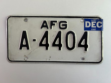 1987 US Forces in Greece License Plate AFG Armed Forces Military Natural Sticker picture