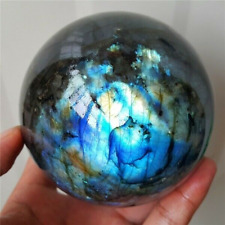 300g Natural Labradorite Crystal Sphere Ball Blue Orb Gem Stone Energy healing picture