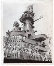 1946 Battleship BB-56 USS Washington on Midshipmen Cruise Original News Photo picture