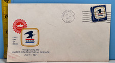 1971, July 1Inaugurating the United States Post Service First day issue envelope picture