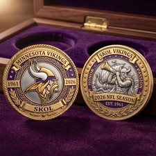 Minnesota Vikings 2026 Commemorative Coin SKOL Football Fan Collector Gift picture