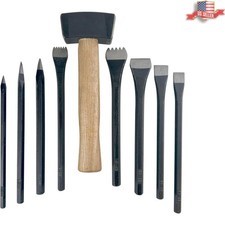 Versatile 9-Piece Stone Carving Kit Featuring Steel Tools and Storage Pouch picture