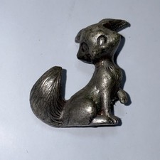 Vintage Pewter Playmates Fox Good 1982 1.5 Inches Bushy Tail Fox picture
