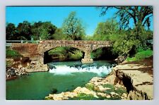 Napa CA-California, Old Stone Bridge over Napa River, Vintage Souvenir Postcard picture