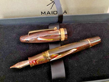 Maiora Ultra Ogiva Golden Age 2.0 Fire/Gold Fountain Pen (1.1 Stub) New W/Box picture