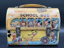 1959 Vintage Aladdin metal lunch box SCHOOL BUS without thermos Walt Disney LOOK picture
