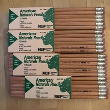 Vintage EBERHARD FABER American Naturals Pencils No 2 HB 100% Wood 48 NEW picture