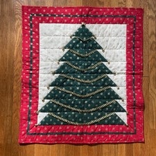 Vintage Handmade Christmas Wall Hanging Signed 1995 Bells Pocket Hanger picture