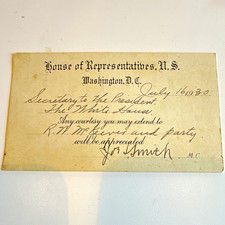 U.S. House of Representatives Washington D.C. White House Card July 16, 1930 picture
