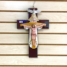 Santsima Trinidad  Cruc. Tabla De Madera - Holy Trinity  Crucifix Plank 13.5