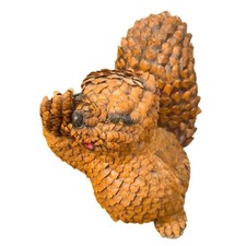 Vintage Pinecone Squirrel Figurine Woodland Folk Art  Nature whimsical MCM craft picture