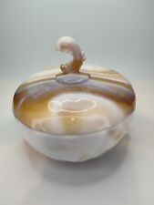  Slag Glass Candy Dish Trinket Boel Imperial Caramel End Of Day Heisey Vintage picture