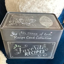 Favorite Recipes Metal Card Tin Storage Box by Publications International    O23 picture