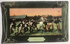 1909 Post Card, A QUICK PLAY football no helmets, green frame, sports, picture