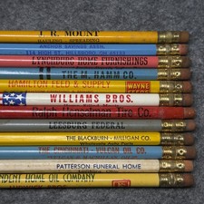 Lot of 12 Vintage Advertising Pencils Mixed Local Businesses Rare picture