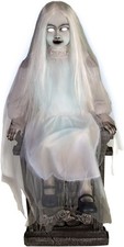 4-Ft Sitting Tombstone Girl Animatronic by Tekky | 4-Ft Motion-Activated Sitting picture