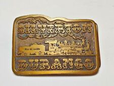 Silverton Durango Colorado Train Belt Buckle Bronze 1975 Adezy Denver Vintage picture
