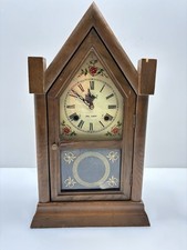 Vintage Centurion 35-Day Pendulum Clock Wood Mantel Chime W/Key 19