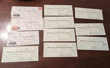 11 South Dakota Bank Checks Obsolete Gettysburg Potter County & Forest City 19th picture