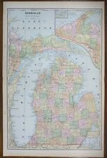Vintage 1902 MICHIGAN Map 14