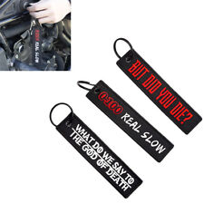 3PC Double Sided Embroidered Key Chain Motorcycle Tag Keychain Keyring picture